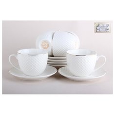 Набор чайный 6/12 200мл п/уп "Даймонд" TC69E-12G Коралл