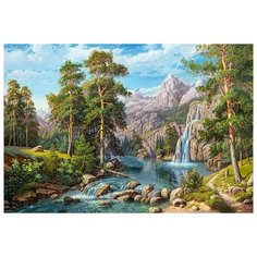 Алмазная мозаика Гранни «Пейзаж с водопадом» (полная выкладка, 68х100 см, квадратные стразы)