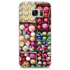 Силиконовый чехол "Елочные игрушки" на Samsung Galaxy S7 edge / Самсунг Галакси С 7 Эдж Case Place