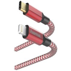 Кабель Lightning Type-C 1.5м HAMA 00183310 круглый красный