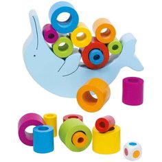 Развивающая игрушка Goki Балансир Дельфин 56901, разноцветный