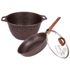 Набор посуды Kukmara Granit Ultra №18 4 пр. серый