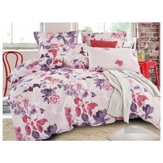 Постельное белье евростандарт Cleo Satin Lux 508-SL, сатин, 4 наволочки: 50 х 70 и 70 х 70 см, розовый