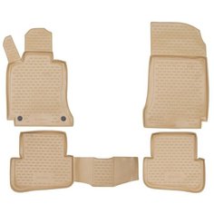 Коврики в салон MERCEDES-BENZ С-Class W204 2007-2014, 4 шт. (полиуретан, бежевые) Element