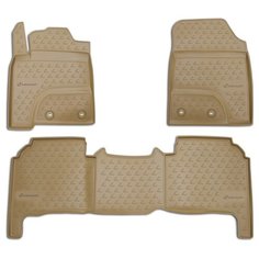 Коврики в салон LEXUS LX570, 2012-> 5 мест, 3 шт. (полиуретан, бежевые) Element