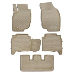 Коврики в салон TOYOTA Fortuner, 01/2013-2017, левый руль, 5 шт. (полиуретан, бежевый) Element