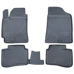 Коврики в салон HYUNDAI Santa Fe Classic 2001-2006, 4 шт. (полиуретан, серые) Element