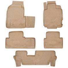 Коврики в салон подходят для HONDA Odyssey RA6 JDM 12/1999-09/2003, правый руль, 3 ряда, 5 шт. (полиуретан, бежевые) Element