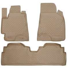 Коврики в салон TOYOTA Highlander (I, ХU20), 2001-2007, 3 шт. бежевый (полиуретан) Element