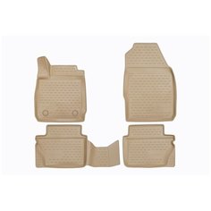 Коврики в салон FORD Fiesta 2008-2015, 2015->, седан, хэтчбек, 4 шт. (полиуретан, бежевые) Element