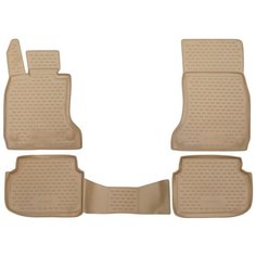 Коврики в салон BMW 7 Sedan, 2008-2015, 4 шт. (полиуретан, бежевые) Element