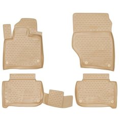 Коврики в салон AUDI Q7 2006-2015, 4 шт. (полиуретан, бежевые) Element