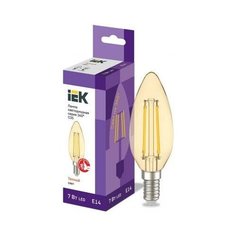 Iek LLF-C35-7-230-30-E14-CLG Лампа LED C35 свеча золото 7Вт 230В 2700К E14 серия 360°