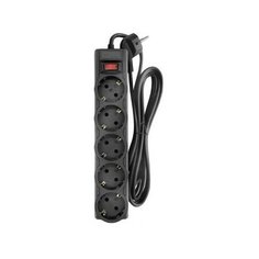 CBR Сетевой фильтр CSF 2505-3.0 Black CB, 5 евророзеток, длина кабеля 3 метра, цвет чёрный (коробка)