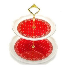 Конфетница 2х ярусная 20+24см Loraine 25827 KSMB-25827