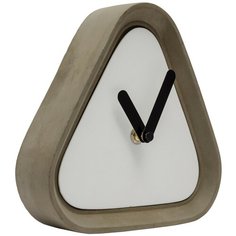 Часы настенные треугольные из бетона Vilart 18-307 средние, для кухни, спальни, детской, кварцевый механизм с плавным ходом. цвет бежевый, размеры 18x16.5x4 см, работа от 1 пальчиковой батарейки тип АА