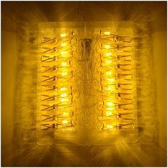 Электрическая гирлянда светодиодная Apeyron Прищепка 15-60, длина 4 метра, 20 ламп, желтое, свечение. 1 режим, прозрачный шнур, степень защиты IP20.