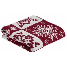 Плед Norse, бордовый с белым Teplo