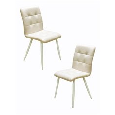 Комплект стульев (2 шт.), СтолБери, Доби, металлокаркас белый матовый, бежевый Safari