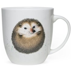 Кружка PrioritY костяной фарфор в подарочной коробке "Еж" коллекция «Наглая рыжая морда» 350 мл.