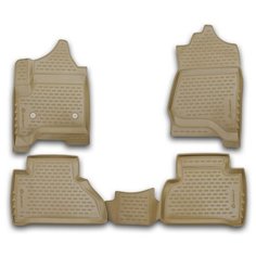 Коврики 3D в салон CADILLAC Escalade, 01/2015->, 4 шт. (полиуретан, бежевые) Element