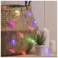 Гирлянда Luazon Lighting Нить, 3 м, "Снежинки малые", 20 LED, свечение мультиколор, фиксинг, USB (MT. IN. DECOR-09.1.09-5)
