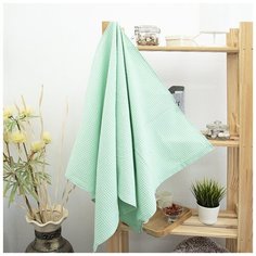 Полотенце вафельное банное, полотенце вафельное пляжное Premium, Вселенная текстиля, Хлопок, 150/75 см, № 301, цвет мята