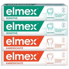 Набор зубных паст Elmex Сенситив Плюс для чувствительных зубов 75 мл*2шт + Защита от кариеса 75 мл*2 шт Colgate