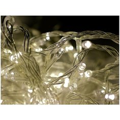 Гирлянда светодиодная ECOLA 220V IP20 Нить 6м 100Led 4000K, 8 режимов, прозрачный провод с вилкой