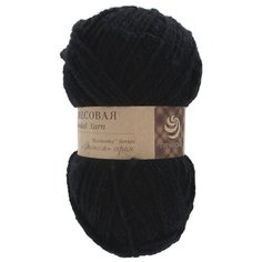 Пряжа Пехорка Смесовая, 30 % шерсть, 70 % акрил, 200 г, 200 м, 5 шт., 002 Черный