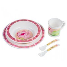 Комплект посуды Canpol Babies обеденный (4/401), розовый