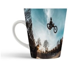 Кружка-латте CoolPodarok Велосипед Велосипедист Трюк Шлем
