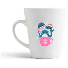 Кружка-латте CoolPodarok Дети Три пингвина в чашке