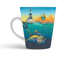 Кружка-латте CoolPodarok Рыбалка. Море-рыба