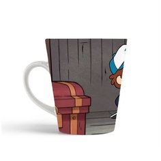 Кружка-латте CoolPodarok Гравити фолз Мэбл и диппер Сундук Серый фон Gravity Falls Mabl&Dipper ( В каком-то подвале)