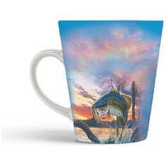 Кружка-латте CoolPodarok Рыбалка. Щука 2