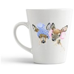 Кружка-латте CoolPodarok "Животные. Два Олененка"