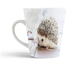 Кружка-латте CoolPodarok Ежик белый фон