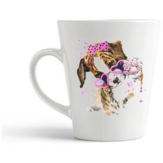 Кружка-латте CoolPodarok Животные собака с бабочкой5