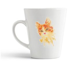 Кружка-латте CoolPodarok Оранжевый котик арт