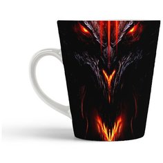 Кружка-латте CoolPodarok Diablo3 Диабло3 (лицо крупно и лого)