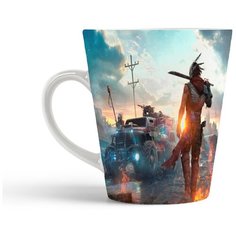 Кружка-латте CoolPodarok Crossaut Кроссаут (с мечем на плече)