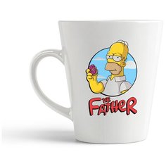 Кружка-латте CoolPodarok "Прикол. Семья. Симпсоны. The father. Папа"
