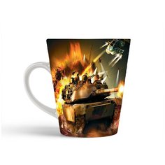 Кружка-латте CoolPodarok battlefield 2 modern combat Танк Вертолёт Машина Взрыв