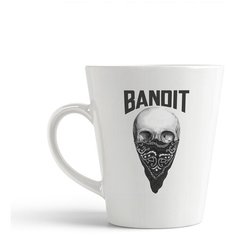 Кружка-латте CoolPodarok Bandit. Череп в косынке