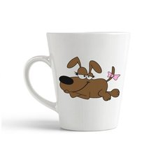 Кружка-латте CoolPodarok "Собака с бантиком"