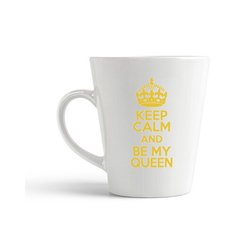 Кружка-латте CoolPodarok "keep calm and be my queen (успокойся и будь моей королевой"