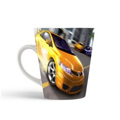 Кружка-латте CoolPodarok juiced eliminator Желтый авто Торможение Искры