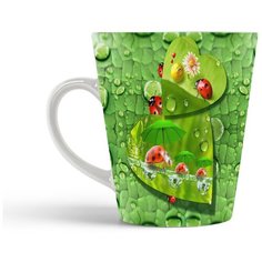 Кружка-латте CoolPodarok Роса. Божья коровка