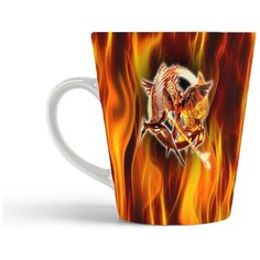 Кружка-латте CoolPodarok Пламя и эмблема